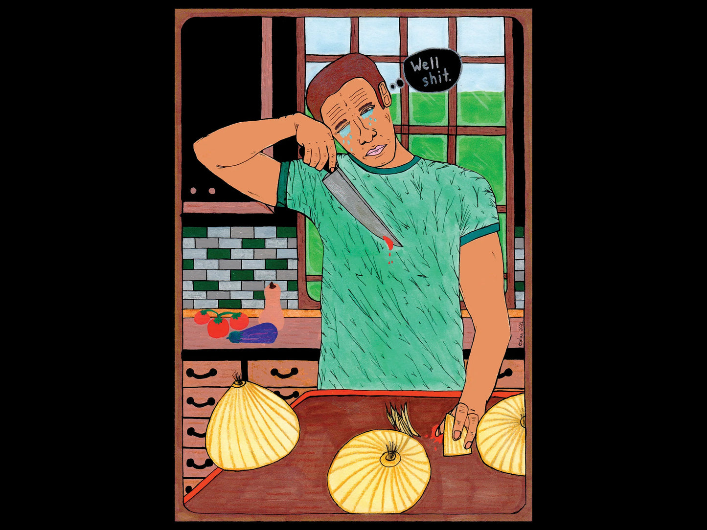 Cutting Onions 8"x10" Fine Art Print